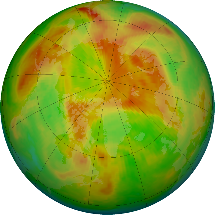 Arctic ozone map for 21 May 1998